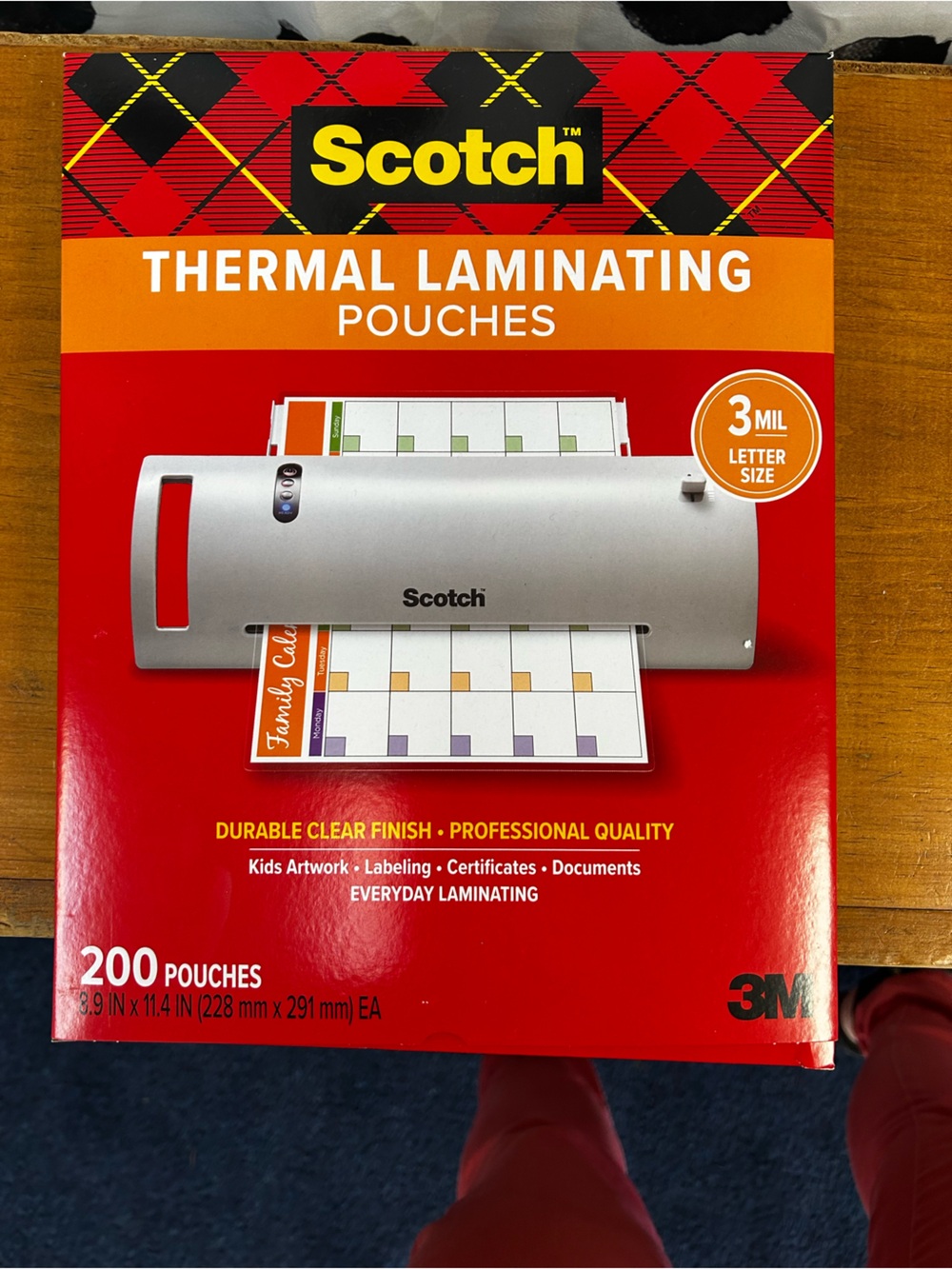 Silver Thermal Laminator Pouches - 200 Count, 3 Mil Letter Size